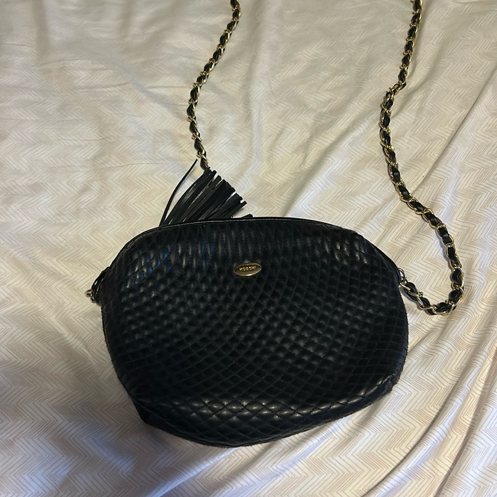Black Crossbody Bag with Chain Strap